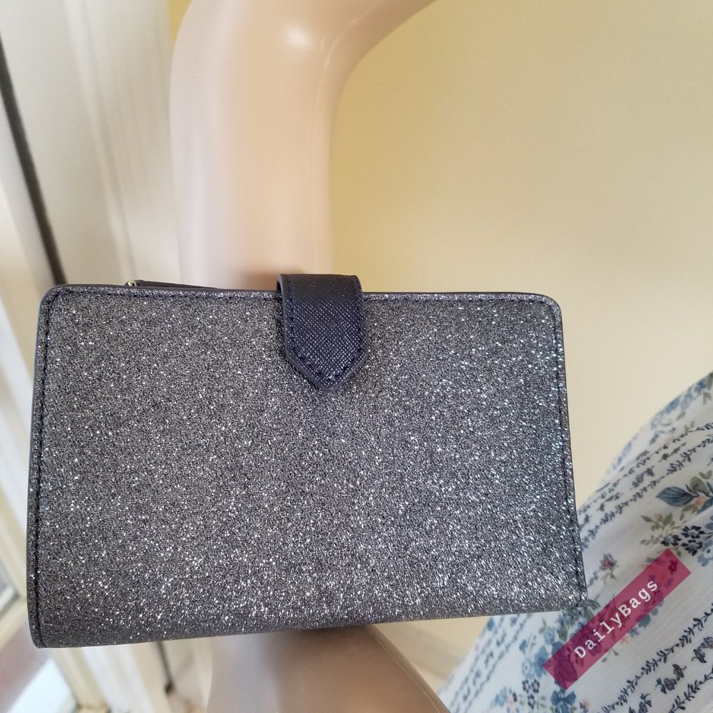 DUSK NAVY BOXED COMPACT WALLET LOLA KATE SPADE - Picture 7 of 13